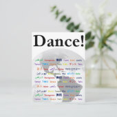 グローバルダンス – グローバル言語(カスタマイズ可能) ポストカード (スタンド正面)