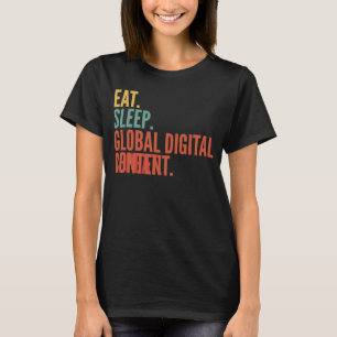 グローバルデジタルコンテンツ食べクリプトスリープGlobal Dig Tシャツ