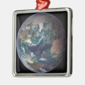 グローバルデータを示す地球の全体像2 メタルオーナメント (左)
