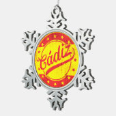 グローバルトラベラー – カディス，スペイン スノーフレークピューターオーナメント (右)