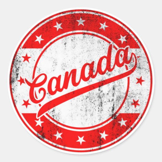 グローバルトラベラー – カナダのステッカー ラウンドシール (正面)