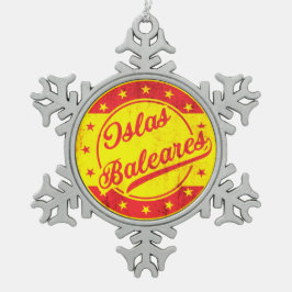グローバルトラベラー – スペイン – Islas Baleares スノーフレークピューターオーナメント