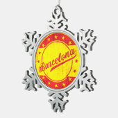 グローバルトラベラー – バルセロナ,スペイン スノーフレークピューターオーナメント (右)