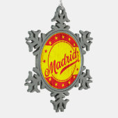 グローバルトラベラー – マドリード，スペイン スノーフレークピューターオーナメント (左)