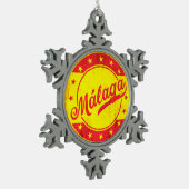 グローバルトラベラー – マラガ,スペイン スノーフレークピューターオーナメント (左)