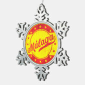 グローバルトラベラー – マラガ,スペイン スノーフレークピューターオーナメント (右)