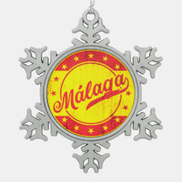 グローバルトラベラー – マラガ，スペイン スノーフレークピューターオーナメント