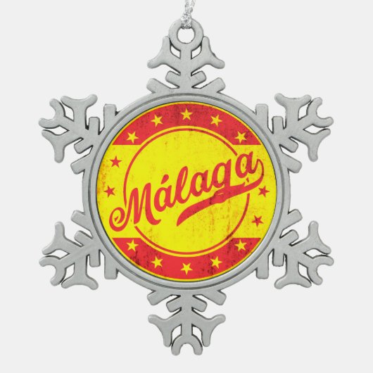 グローバルトラベラー – マラガ,スペイン スノーフレークピューターオーナメント (正面)