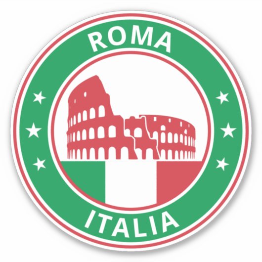 グローバルトラベラー – Roma, Italia （編集）ステッカー シール (正面)