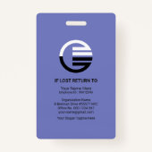 グローバルブルーシェーズストライプ写真テンプレートスタッフID バッジ (裏面)