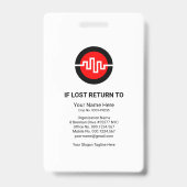 グローバルブルー曲率波プレス写真テンプレート バッジ (裏面)