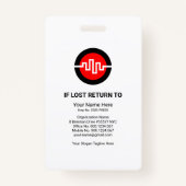 グローバルブルー曲率波プレス写真テンプレート バッジ (裏面)