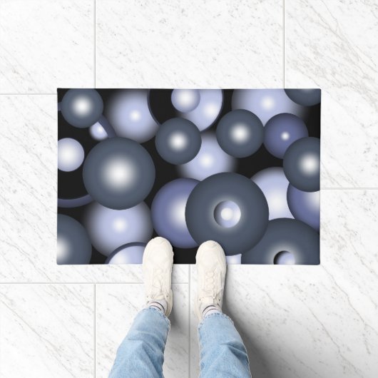 グローバル同心円軌道抽象芸術アート ドアマット (室内)