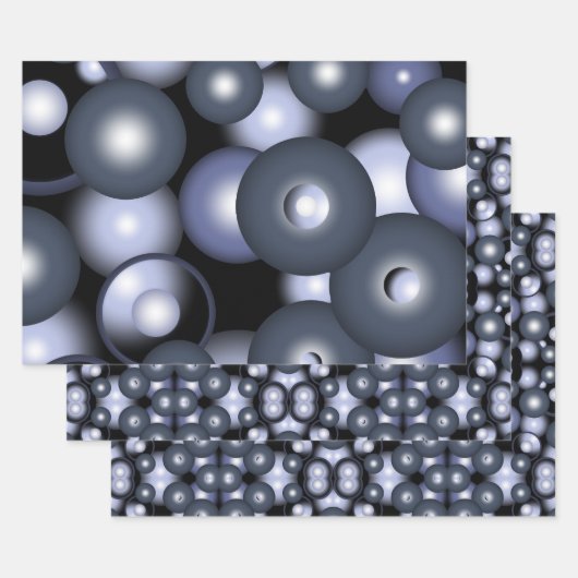 グローバル同心円軌道抽象芸術アート ラッピングペーパーシート (セット)