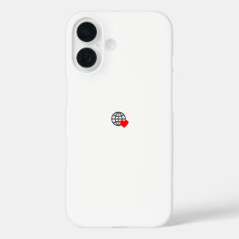 グローバル同情心 – ハートと世界ミニマリスト電話 iPhone 16ケース