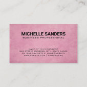 グローバル技術ロゴ |ピンクのテクスチャの背景 名刺 (裏面)