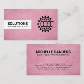 グローバル技術ロゴ |ピンクのテクスチャの背景 名刺 (正面/裏面)