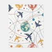 グローバル旅行航空パターン (2) フリースブランケット (正面)