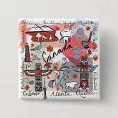 グローバル旅行 – カナダ 缶バッジ (正面)