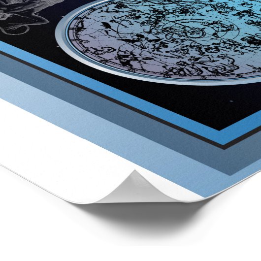 「グローバル:物理的/政治的世界の地図… ポスター (角)