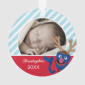 グローバー顔アート |名前と写真の追加 オーナメント (裏面)