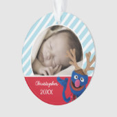 グローバー顔アート |名前と写真の追加 オーナメント (正面)