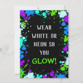 グローパーティの招待状 |グローバースデーパーティー招待状 招待状 (裏面)