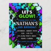 グローパーティの招待状 |グローバースデーパーティー招待状 招待状 (正面/裏面)