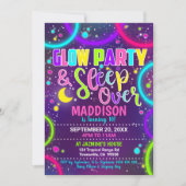 グローパーティーのスリープオーバー招待状のスランバー 招待状 (正面)