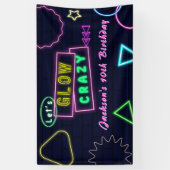 グローパーティーネオンカラフルバースデーパーティバナー 横断幕 (縦)