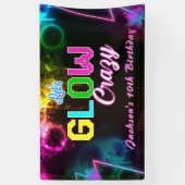 グローパーティーネオンカラフルバースデーパーティバナー 横断幕 (縦)