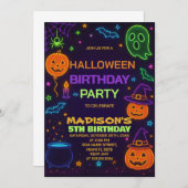 グローパーティーハロウィーン誕生日招待状 招待状 (正面/裏面)