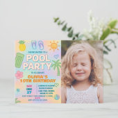 グローパーティープール誕生日招待状 招待状 (スタンド正面)