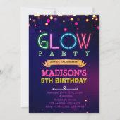 グローパーティー誕生日の招待 招待状 (正面)