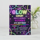 グローパーティー誕生日招待状、ネオンパーティー 招待状 (スタンド正面)