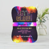 グローパーティー- 15誕生日キンセアニェラネオンライト 招待状 (スタンド正面)