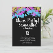 グローパーティ ネオンアート 誕生日パーティ アブストラクト 招待状 (スタンド正面)