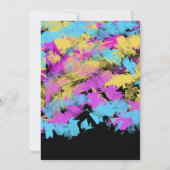 グローパーティ ネオンアート 誕生日パーティ アブストラクト 招待状 (裏面)