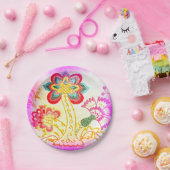 グロービーピンクヤシの木の紙プレート ペーパープレート (パーティー)