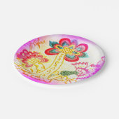 グロービーピンクヤシの木の紙プレート ペーパープレート (アングル)