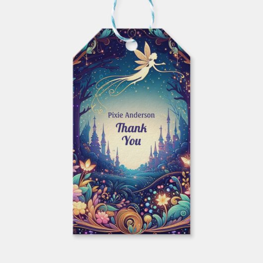 グローフェアリーパーティーテーマ – 暗い後のおとぎ話 ギフトタグ (正面)