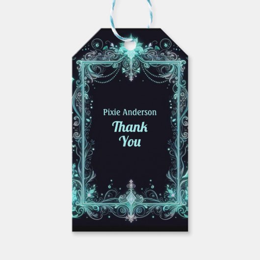 グローフェアリーパーティーテーマ – 暗い後のおとぎ話 ギフトタグ (正面)