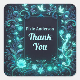 グローフェアリーパーティーテーマ – 暗い後のおとぎ話 スクエアシール