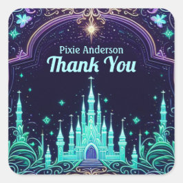 グローフェアリーパーティーテーマ – 暗い後のおとぎ話 スクエアシール