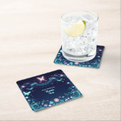 グローフェアリーパーティーテーマ – 暗い後のおとぎ話 スクエアペーパーコースター (インサイチュ)