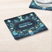 グローフェアリーパーティーテーマ – 暗い後のおとぎ話 スクエアペーパーコースター (アングル)