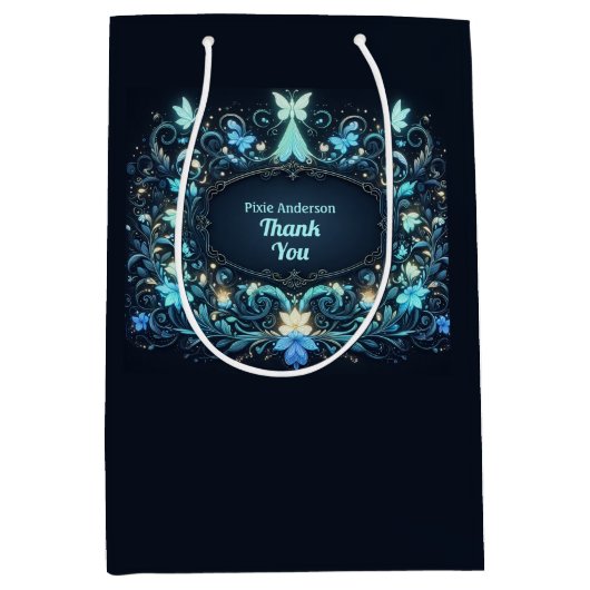 グローフェアリーパーティーテーマ – 暗い後のおとぎ話 ミディアムペーパーバッグ (正面)