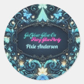 グローフェアリーパーティーテーマ – 暗い後のおとぎ話 ラウンドシール (正面)