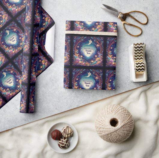 グローフェアリーパーティーテーマ – 暗い後のおとぎ話 ラッピングペーパー (クラフト)