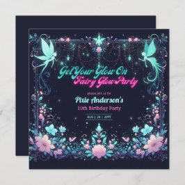 グローフェアリーパーティーテーマ – 暗い後のおとぎ話 招待状